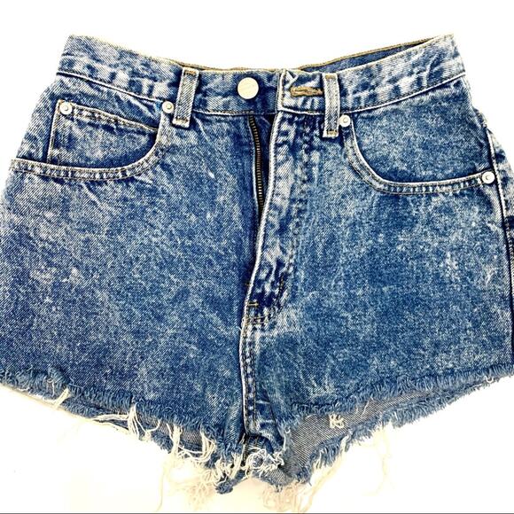 Sasson Vintage RARE Acid Wash Cutoff Denim Jean Shorts 6 - Picture 4 of 16